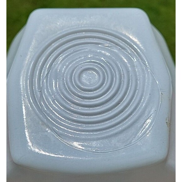 Vintage Milk Glass/Clear Bathroom Fixture Light Shade Globe Star Ribbed - Picture 9 of 11